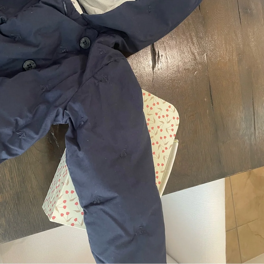 Bonpoint Navy and White Polka Dot Fabric - Picture 3 of 5